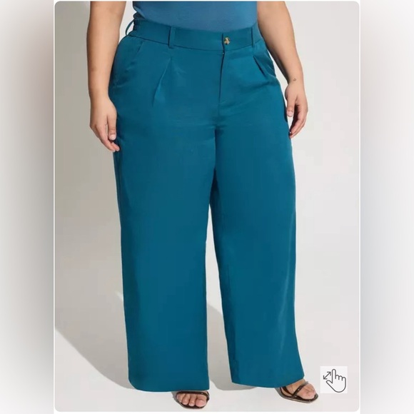 Torrid Wide Leg Studio Linen High-Rise Pant - Picture 2 of 5